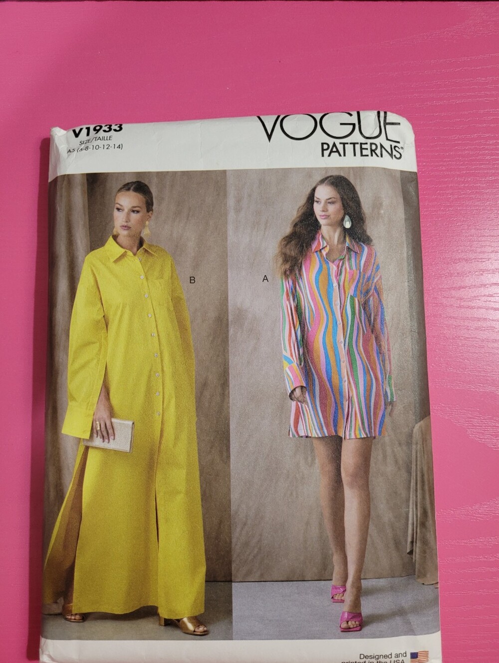 Vogue Misses' Shirt Dress Sewing Pattern V1933 Size 6-14 (1454)